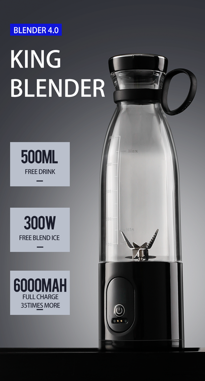 Mini Blender Electric Profesional Fruit Juicer Pink IdealStore Portabil, Incarcare Magnetica Wireless,3 Lame din otel inoxidabil 3D, Capacitate 650 ml, Putere 22.000 rpm, Usor de curatat, 3 viteze de mixare