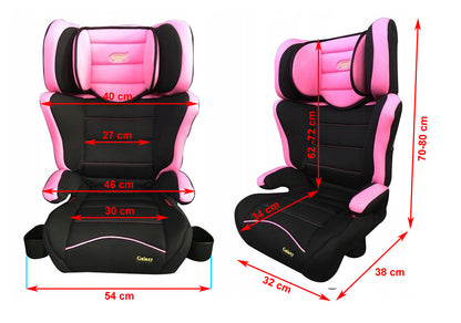 Scaun Auto Profesiona Pentru Copil, Baby Jolie GALAXY IDL Collection, 2 Grupe de Greutate 15-36 kg, Tetiera Reglabila, Cotiere Special Conturate, Suport Sticla, Material Rezistent, Negru Roz