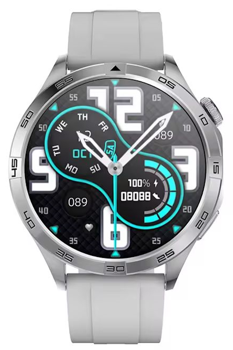 Smartwatch idealSTORE GalaxyONE, Raspuns la Apel, Apelare, GPS, Tracker Fitness, Monitorizare Sanatate, 200 Moduri Sportive, Impermeabil, Management Somn, Asistent Vocal, Ceas Global, Bratara Silicon Gry