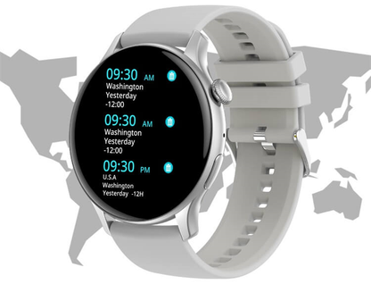 Smartwatch idealSTORE GalaxyONE, Raspuns la Apel, Apelare, GPS, Tracker Fitness, Monitorizare Sanatate, 200 Moduri Sportive, Impermeabil, Management Somn, Asistent Vocal, Ceas Global, Bratara Silicon Gry