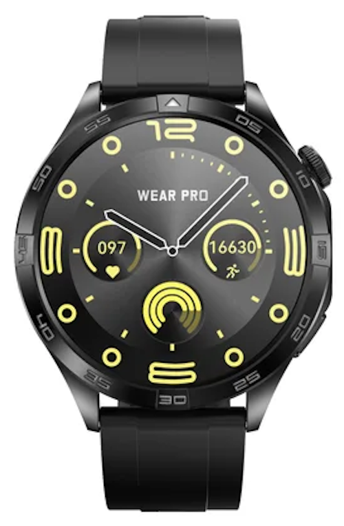 Smartwatch idealSTORE GalaxyONE, Raspuns la Apel, Apelare, GPS, Tracker Fitness, Monitorizare Sanatate, 200 Moduri Sportive, Impermeabil, Management Somn, Asistent Vocal, Ceas Global, Bratara Silicon, Negru