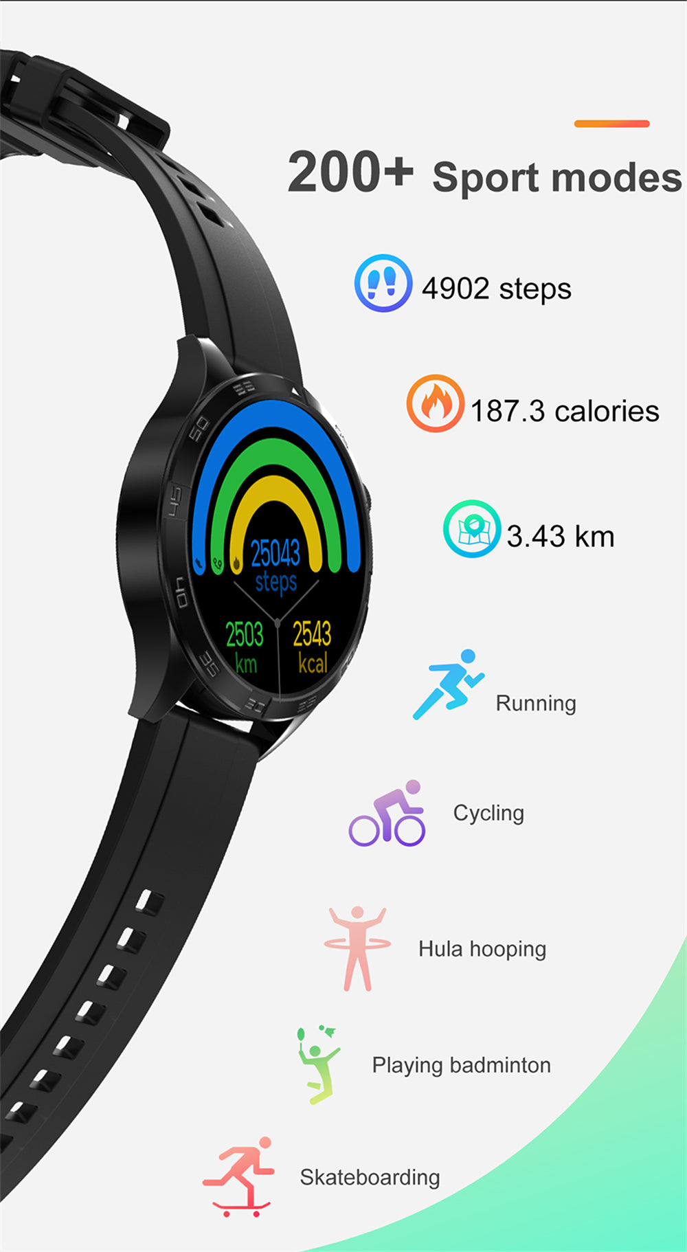 Smartwatch idealSTORE GalaxyONE, Raspuns la Apel, Apelare, GPS, Tracker Fitness, Monitorizare Sanatate, 200 Moduri Sportive, Impermeabil, Management Somn, Asistent Vocal, Ceas Global, Bratara Silicon, Negru