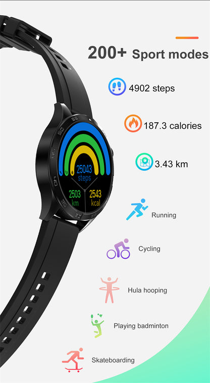 Smartwatch idealSTORE GalaxyONE, Raspuns la Apel, Apelare, GPS, Tracker Fitness, Monitorizare Sanatate, 200 Moduri Sportive, Impermeabil, Management Somn, Asistent Vocal, Ceas Global, Bratara Silicon, Negru