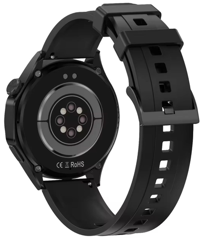 Smartwatch idealSTORE GalaxyONE, Raspuns la Apel, Apelare, GPS, Tracker Fitness, Monitorizare Sanatate, 200 Moduri Sportive, Impermeabil, Management Somn, Asistent Vocal, Ceas Global, Bratara Silicon, Negru