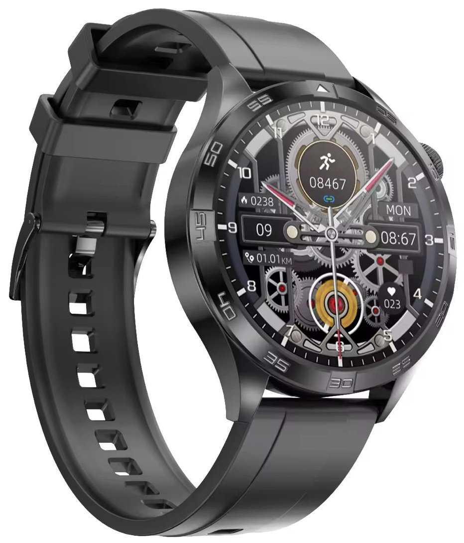 Smartwatch idealSTORE GalaxyONE, Raspuns la Apel, Apelare, GPS, Tracker Fitness, Monitorizare Sanatate, 200 Moduri Sportive, Impermeabil, Management Somn, Asistent Vocal, Ceas Global, Bratara Silicon, Negru