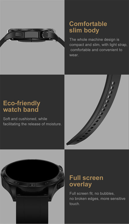 Smartwatch idealSTORE GalaxyONE, Raspuns la Apel, Apelare, GPS, Tracker Fitness, Monitorizare Sanatate, 200 Moduri Sportive, Impermeabil, Management Somn, Asistent Vocal, Ceas Global, Bratara Silicon, Negru