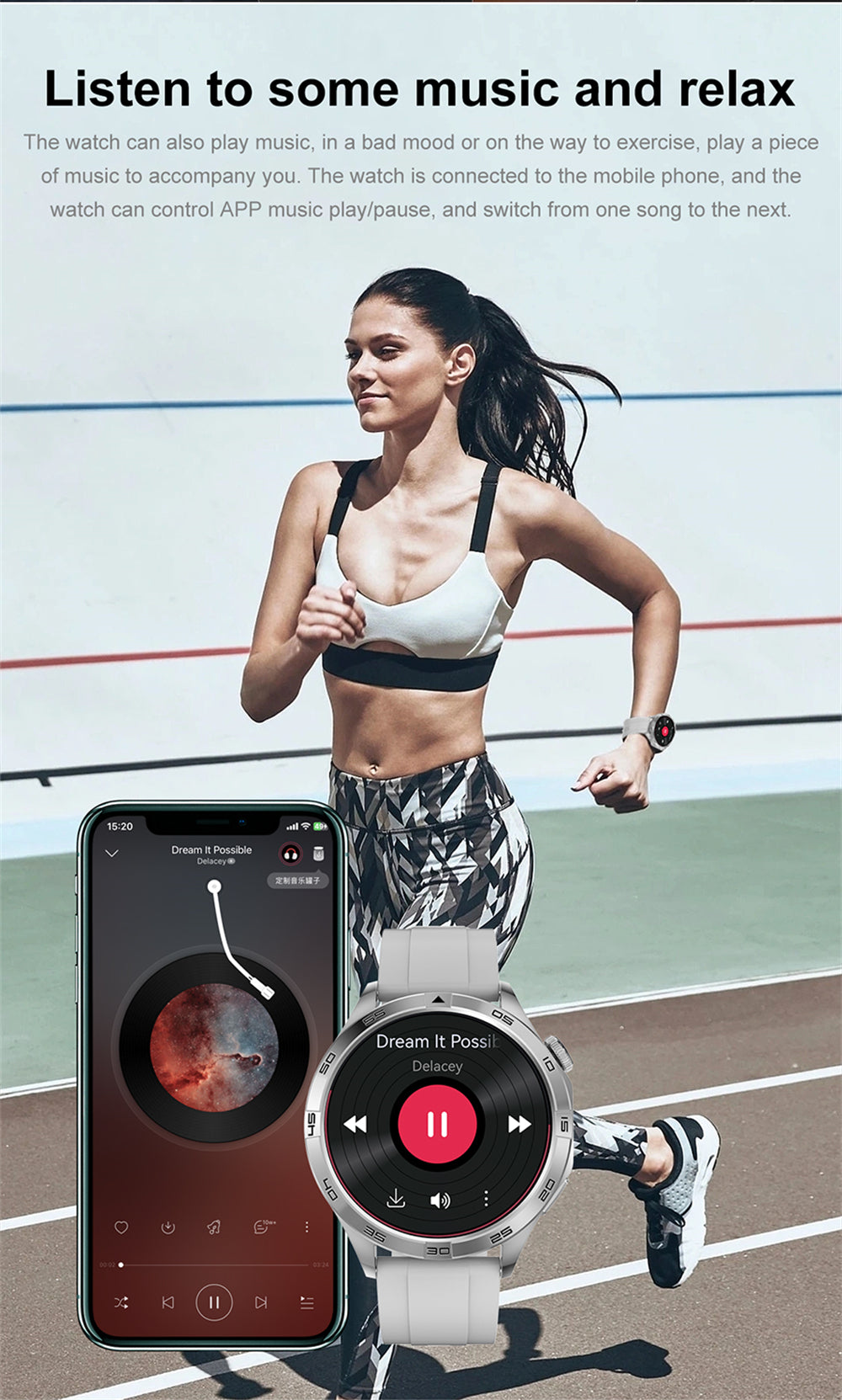 Smartwatch idealSTORE GalaxyONE, Raspuns la Apel, Apelare, GPS, Tracker Fitness, Monitorizare Sanatate, 200 Moduri Sportive, Impermeabil, Management Somn, Asistent Vocal, Ceas Global, Bratara Silicon, Negru