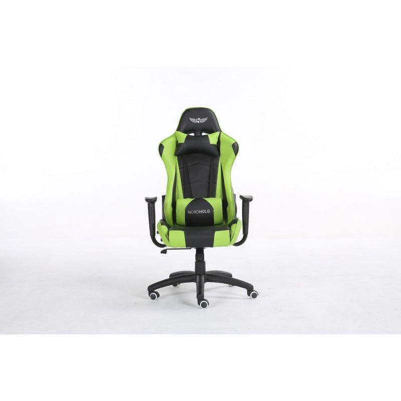Scaun Gaming Reglabil cu mecanism TILT idealSTORE Racing eSPORT COLLECTION, Asigura pozitia si confortul corect al corpului, Echipat cu cotiere reglabile, perne confortabile, Posibilitatea modificarii unghiului spatarului pana la 180 , Negru-Verde