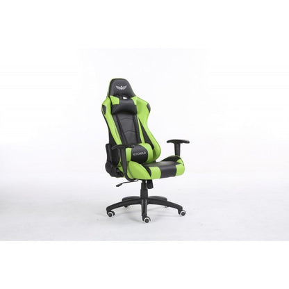 Scaun Gaming Reglabil cu mecanism TILT idealSTORE Racing eSPORT COLLECTION, Asigura pozitia si confortul corect al corpului, Echipat cu cotiere reglabile, perne confortabile, Posibilitatea modificarii unghiului spatarului pana la 180 , Negru-Verde