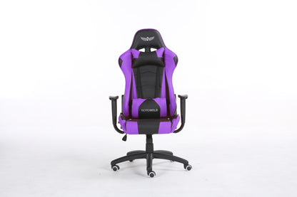 Scaun Gaming Reglabil idealSTORE Racing eSPORT COLLECTION, Asigura pozitia si confortul corect al corpului, Echipat cu cotiere reglabile, perne confortabile, Posibilitatea modificarii unghiului spatarului pana la 180 , Violet