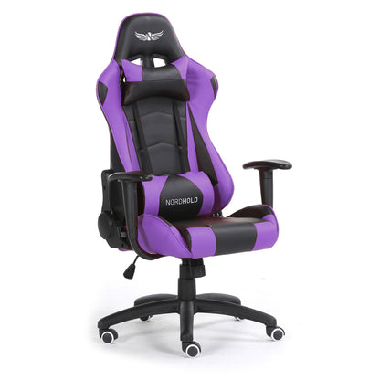 Scaun Gaming Reglabil idealSTORE Racing eSPORT COLLECTION, Asigura pozitia si confortul corect al corpului, Echipat cu cotiere reglabile, perne confortabile, Posibilitatea modificarii unghiului spatarului pana la 180 , Violet
