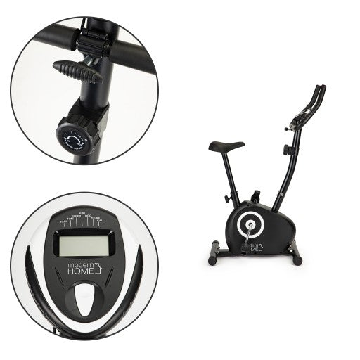 Bicicleta Magnetica idealStore Fitness XPRO, Inaltime Reglabila, Viteza Reglabila, Calculator cu functii de Monitorizare, Pedale cu Curele de sustinere, Picioare Reglabile din Cauciuc