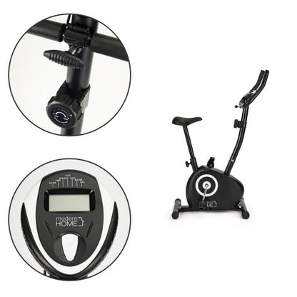 Bicicleta Magnetica idealStore Fitness XPRO, Inaltime Reglabila, Viteza Reglabila, Calculator cu functii de Monitorizare, Pedale cu Curele de sustinere, Picioare Reglabile din Cauciuc