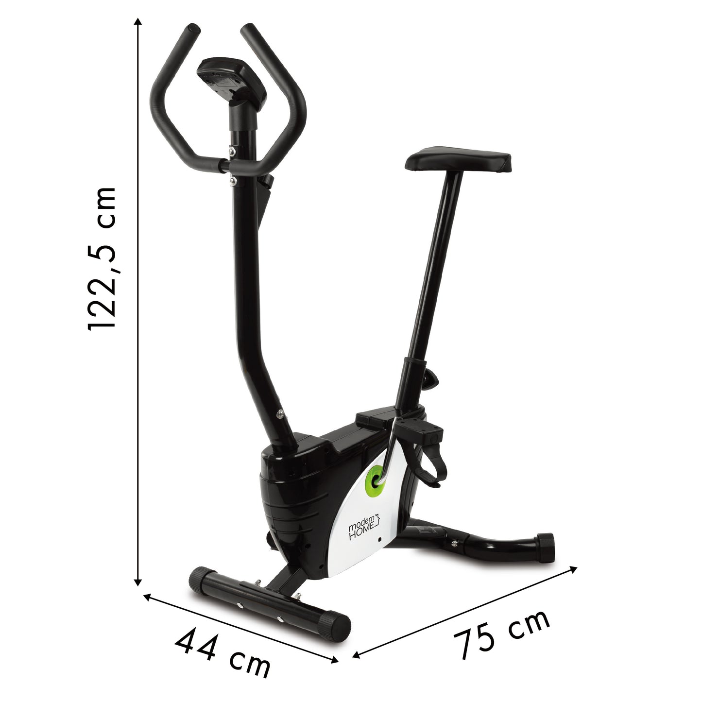 Bicicleta fitness Multifunctionala idealSTORE Dimensiuni 122 x 75 cm, Monitorizeaza viteza, distanta, caloriile arse, Sezut reglabil, Echipat cu roti pentru transport, Sarcina 125 Kg
