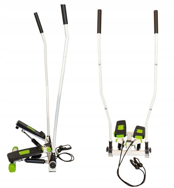 Stepper Reglabil cu Manere si Corzi idealStore Stepper Home++, Pedale Antiderapante, Manere Antiderapante, Intensitate Ajustabila, Calculator cu 5 Functii, Sistem Inovativ de Rasucire a Picioarelor TWIST, greutate maxima 120 kg