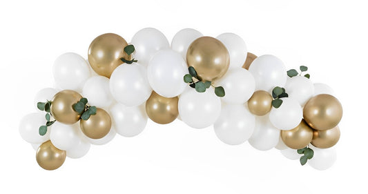 Ghirlanda de Baloane idealSTORE, Dimensiuni 200 cm, Include 60 de Baloane in doua Culori, Latex, Banda 2,5 m, Ideale pentru petreceri reusite