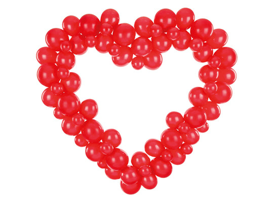Ghirlanda de Baloane idealSTORE, Dimensiuni 160 cm, Include 68 de Baloane, 16 elemente din carton, 20 bucati autocolante cu lipici fata-verso, Perfect pentru Valentine's day