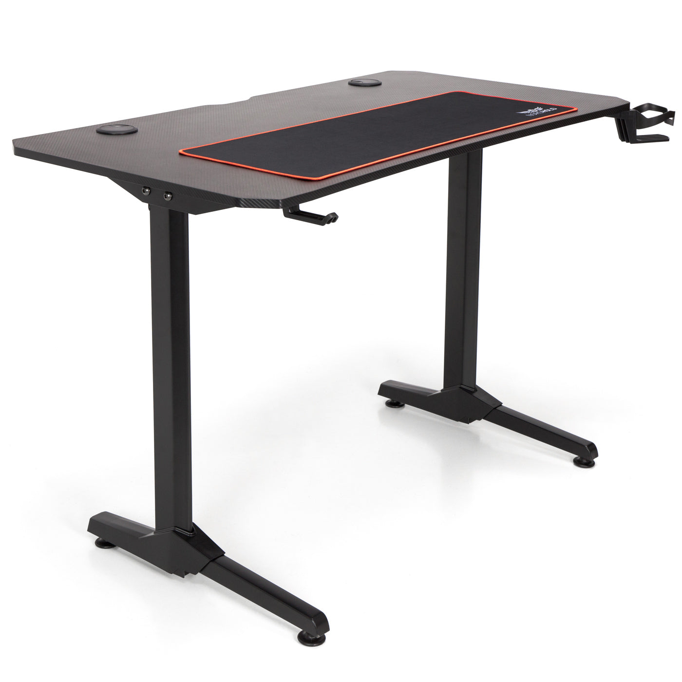 Birou de gaming idealSTORE ROYAL GD, Dimensiuni 111 x 60 x75, Suport pahar, Stabil, Durabil, Realizat din MDF 18 mm, Picioare din metal, Aspect Modern-Vintage