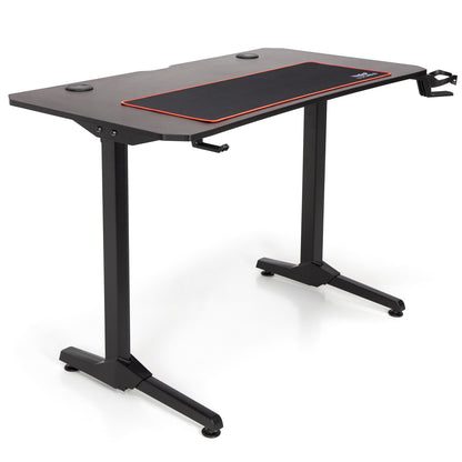 Birou de gaming idealSTORE ROYAL GD, Dimensiuni 111 x 60 x75, Suport pahar, Stabil, Durabil, Realizat din MDF 18 mm, Picioare din metal, Aspect Modern-Vintage