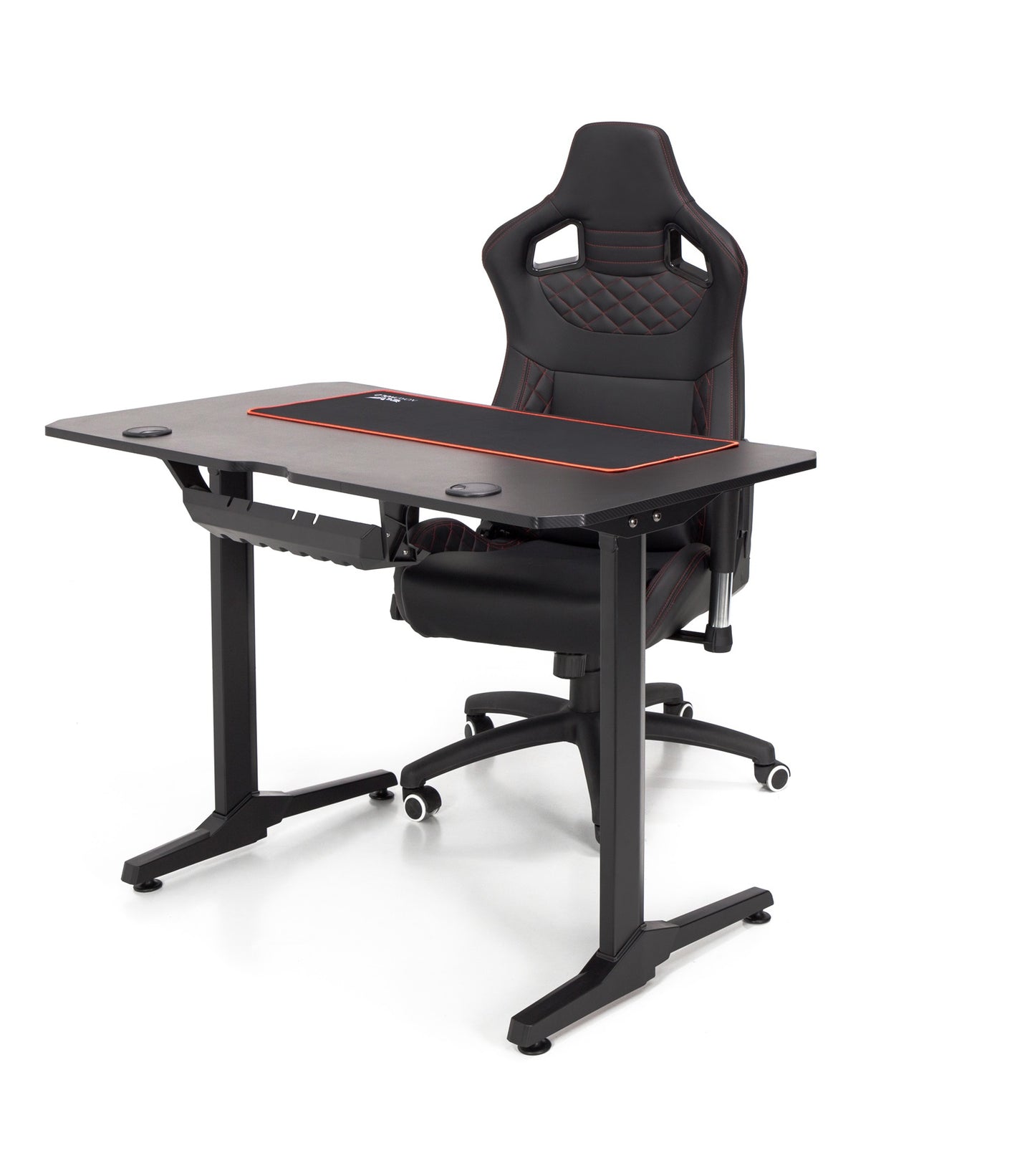 Birou de gaming idealSTORE ROYAL GD, Dimensiuni 111 x 60 x75, Suport pahar, Stabil, Durabil, Realizat din MDF 18 mm, Picioare din metal, Aspect Modern-Vintage