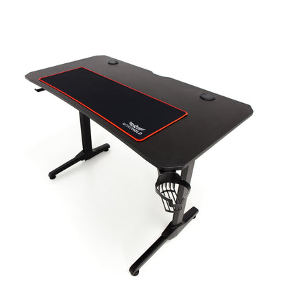 Birou de gaming idealSTORE ROYAL GD, Dimensiuni 111 x 60 x75, Suport pahar, Stabil, Durabil, Realizat din MDF 18 mm, Picioare din metal, Aspect Modern-Vintage