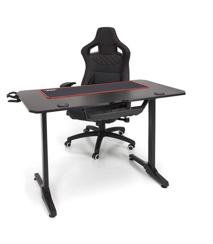 Birou de gaming idealSTORE ROYAL GD, Dimensiuni 111 x 60 x75, Suport pahar, Stabil, Durabil, Realizat din MDF 18 mm, Picioare din metal, Aspect Modern-Vintage