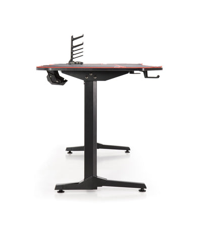 Birou de gaming idealSTORE TITAN BLACK GD, Dimensiuni 160 x 60 x74, Suport pentru casti, Stabil, Durabil, Realizat din MDF, Picioare din metal, Aspect Modern