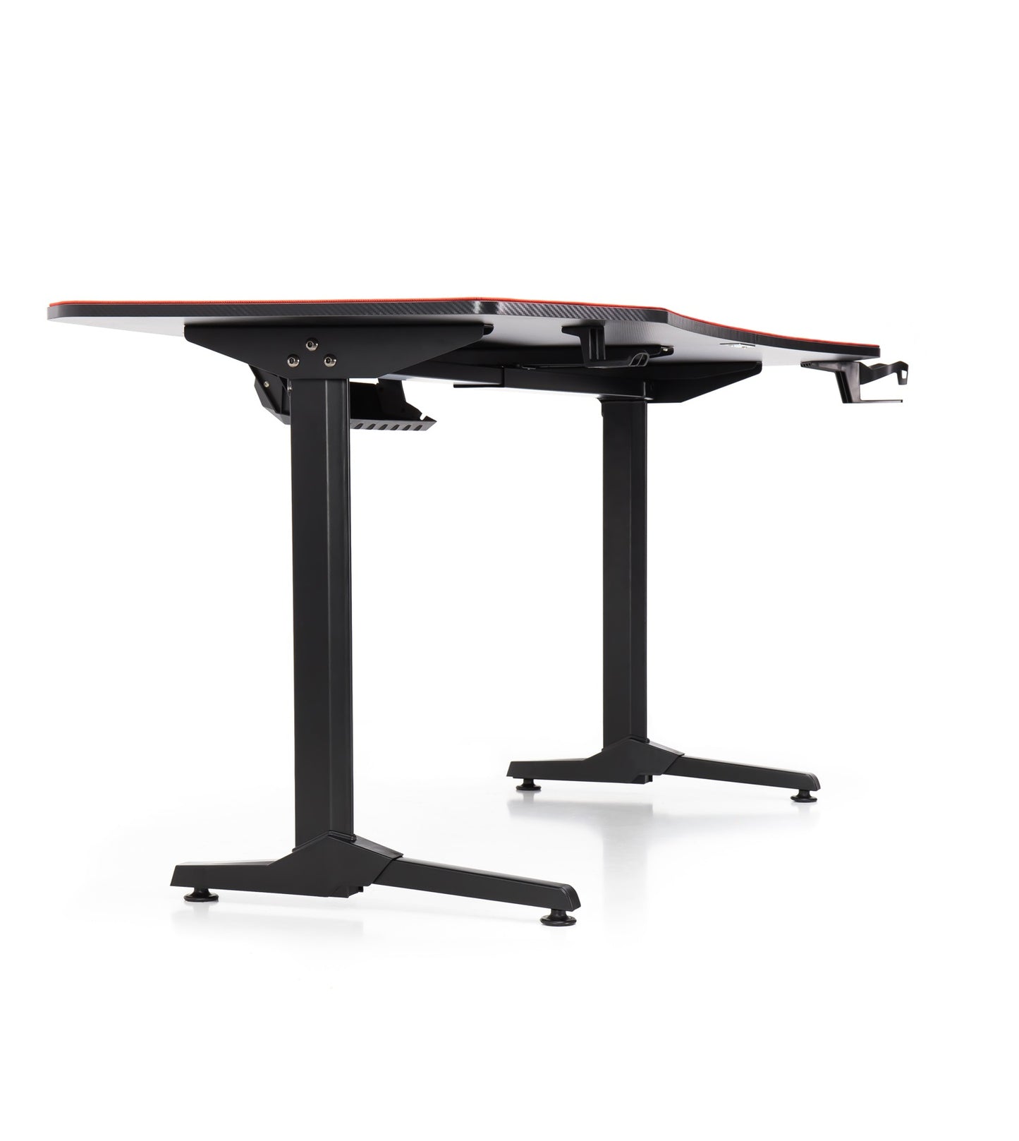 Birou de gaming idealSTORE TITAN BLACK GD, Dimensiuni 160 x 60 x74, Suport pentru casti, Stabil, Durabil, Realizat din MDF, Picioare din metal, Aspect Modern