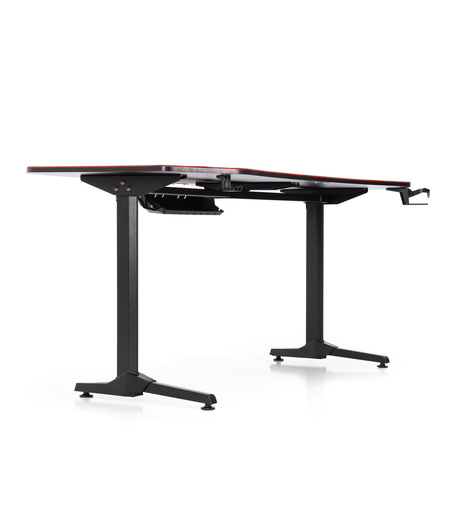 Birou de gaming idealSTORE TITAN BLACK GD, Dimensiuni 160 x 60 x74, Suport pentru casti, Stabil, Durabil, Realizat din MDF, Picioare din metal, Aspect Modern