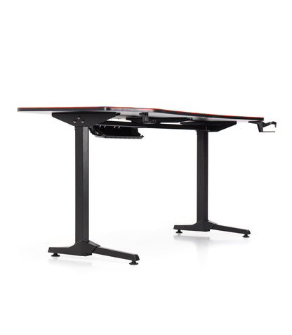 Birou de gaming idealSTORE TITAN BLACK GD, Dimensiuni 160 x 60 x74, Suport pentru casti, Stabil, Durabil, Realizat din MDF, Picioare din metal, Aspect Modern