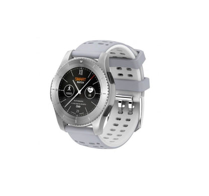Ceas Smartwatch SPORT TOP GEAR 2019, Cadran din otel, Conectivitate 2G, Display 1.3' IPS, Bluetooth 4.0, Compatibil Android si iOS, Senzori Tensiune si Puls, Culoare-Alb