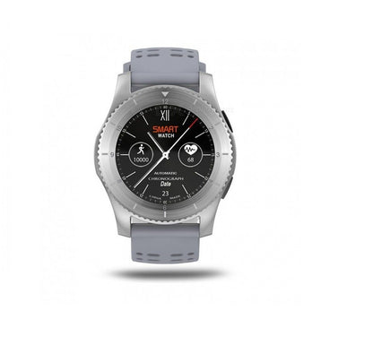 Ceas Smartwatch SPORT TOP GEAR 2019, Cadran din otel, Conectivitate 2G, Display 1.3' IPS, Bluetooth 4.0, Compatibil Android si iOS, Senzori Tensiune si Puls, Culoare-Alb