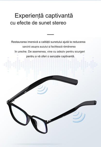 Ochelari de Soare Inteligenti Glasses Fashion idealSTORE, Bluetooth V5.3, Android/IOS, Difuzoare, Microfon, Voice Assistant, Preluare Apel, Control Muzica, Functie Camera, Protectie UV, Impermeabili, Lentile Interschimbabile, Autonomie Mare, Raza 12m