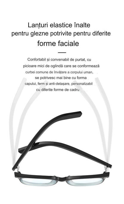 Ochelari de Soare Inteligenti Glasses Fashion idealSTORE, Bluetooth V5.3, Android/IOS, Difuzoare, Microfon, Voice Assistant, Preluare Apel, Control Muzica, Functie Camera, Protectie UV, Impermeabili, Lentile Interschimbabile, Autonomie Mare, Raza 12m