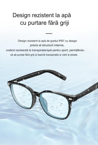 Ochelari de Soare Inteligenti Glasses Fashion idealSTORE, Bluetooth V5.3, Android/IOS, Difuzoare, Microfon, Voice Assistant, Preluare Apel, Control Muzica, Functie Camera, Protectie UV, Impermeabili, Lentile Interschimbabile, Autonomie Mare, Raza 12m