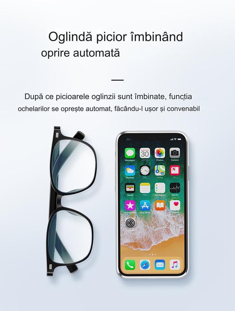 Ochelari de Soare Inteligenti Glasses Fashion idealSTORE, Bluetooth V5.3, Android/IOS, Difuzoare, Microfon, Voice Assistant, Preluare Apel, Control Muzica, Functie Camera, Protectie UV, Impermeabili, Lentile Interschimbabile, Autonomie Mare, Raza 12m