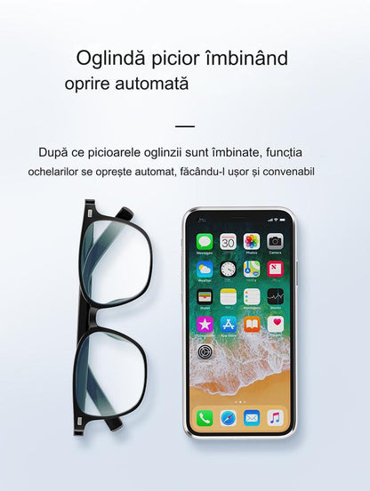 Ochelari de Soare Inteligenti Glasses Fashion idealSTORE, Bluetooth V5.3, Android/IOS, Difuzoare, Microfon, Voice Assistant, Preluare Apel, Control Muzica, Functie Camera, Protectie UV, Impermeabili, Lentile Interschimbabile, Autonomie Mare, Raza 12m
