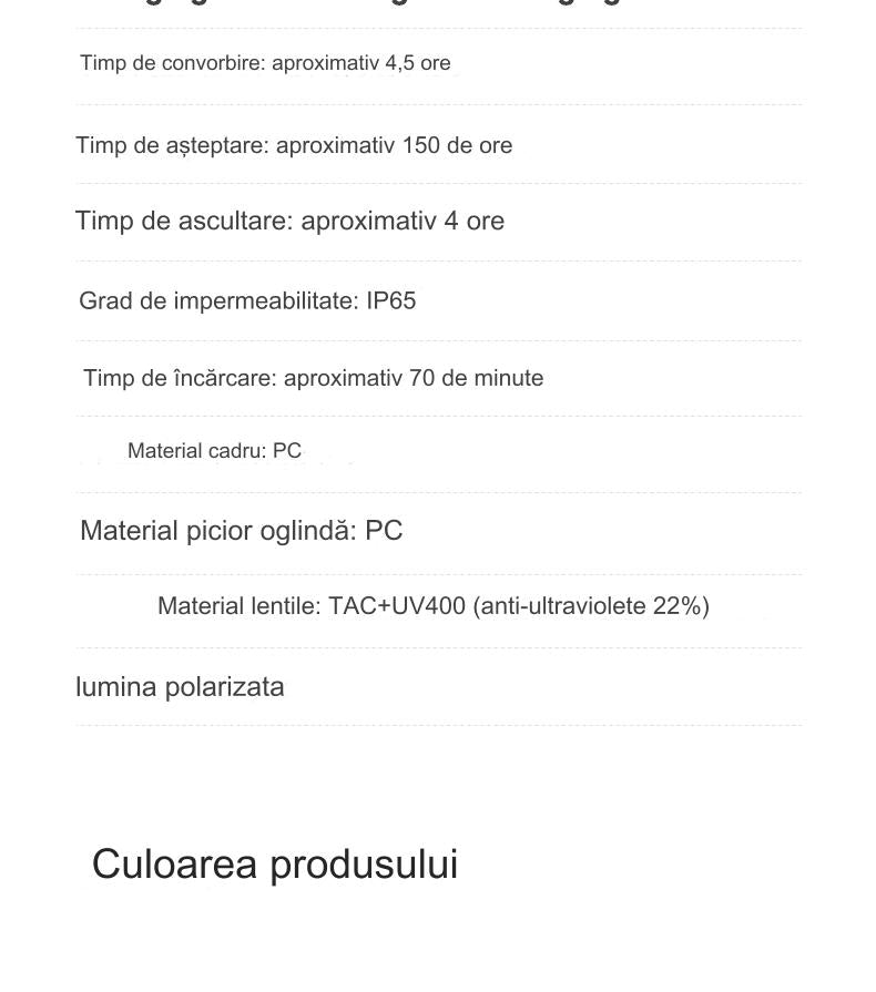 Ochelari inteligenti idealSTORE GlassesXP, Preluare Apel, Microfon HD, Bluetooth 5.3, Ascultare Muzica, Difuzoare incorporate, Sunet Stereo HD, Sunet Notificari, Asistent Vocal, Lentile TAC de Inalta Calitate, Rezistent la Impact si Apa
