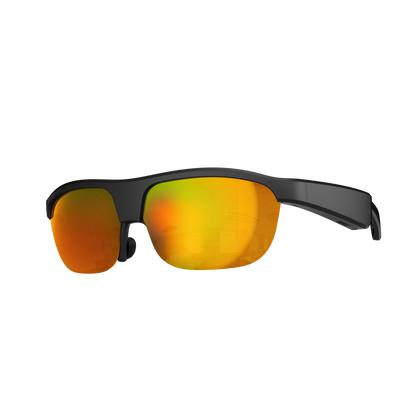 Ochelari inteligenti idealSTORE GlassesXP, Preluare Apel, Microfon HD, Bluetooth 5.3, Ascultare Muzica, Difuzoare incorporate, Sunet Stereo HD, Sunet Notificari, Asistent Vocal, Lentile TAC de Inalta Calitate Orange, Rezistent la Impact si Apa