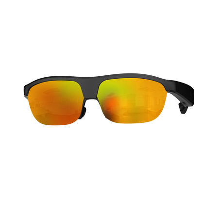 Ochelari inteligenti idealSTORE GlassesXP, Preluare Apel, Microfon HD, Bluetooth 5.3, Ascultare Muzica, Difuzoare incorporate, Sunet Stereo HD, Sunet Notificari, Asistent Vocal, Lentile TAC de Inalta Calitate Orange, Rezistent la Impact si Apa