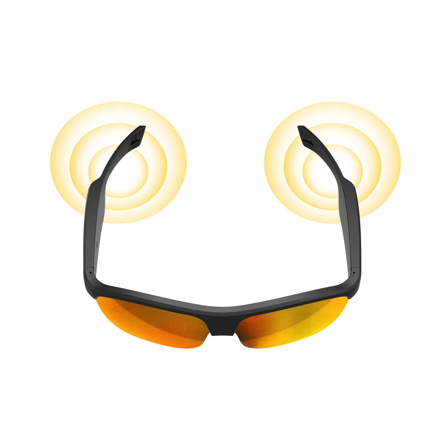 Ochelari inteligenti idealSTORE GlassesXP, Preluare Apel, Microfon HD, Bluetooth 5.3, Ascultare Muzica, Difuzoare incorporate, Sunet Stereo HD, Sunet Notificari, Asistent Vocal, Lentile TAC de Inalta Calitate Orange, Rezistent la Impact si Apa