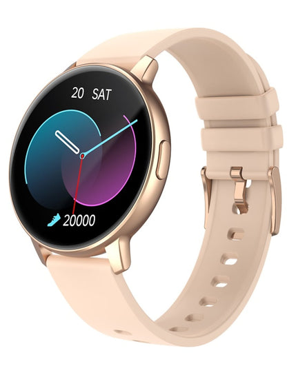 Ceas SmartWatch GoFit idealStore, Ecran Full Touch 1.3 inch, Rezistent la Apa IP68, Bluetooth, Monitor Ritm Cardiac, Tensiunea Arteriala, Oxigen din Sange, Momento Apel/Mesaje, Multi-Sport, Compatibil iOS si Android, Gold