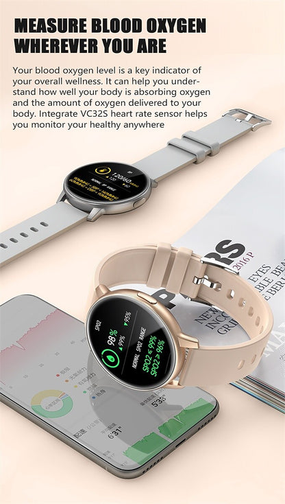 Ceas SmartWatch GoFit idealStore, Ecran Full Touch 1.3 inch, Rezistent la Apa IP68, Bluetooth, Monitor Ritm Cardiac, Tensiunea Arteriala, Oxigen din Sange, Momento Apel/Mesaje, Multi-Sport, Compatibil iOS si Android, Gold
