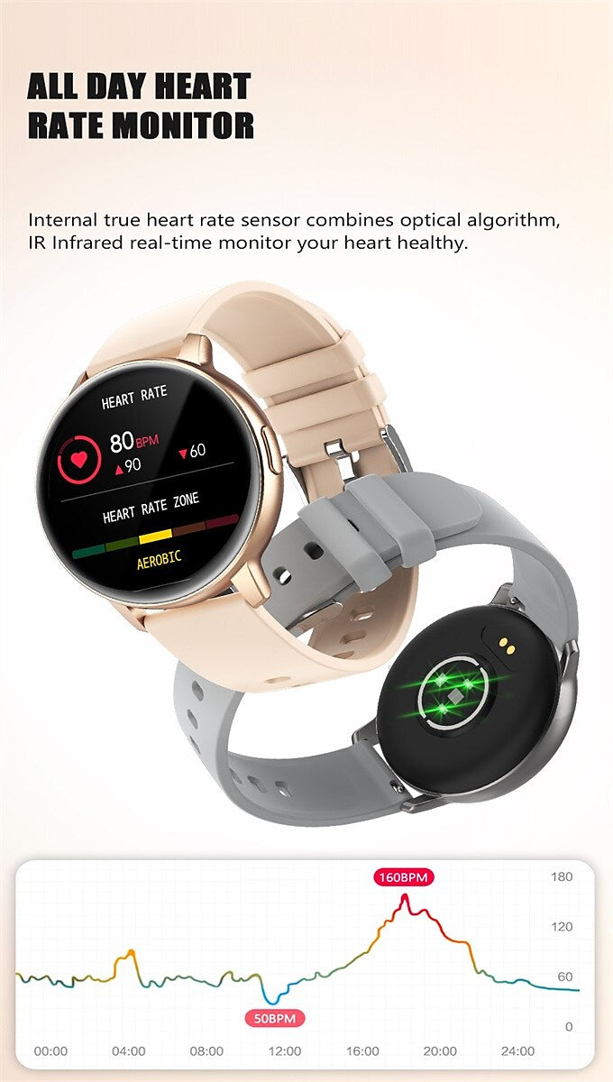 Ceas SmartWatch GoFit idealStore, Ecran Full Touch 1.3 inch, Rezistent la Apa IP68, Bluetooth, Monitor Ritm Cardiac, Tensiunea Arteriala, Oxigen din Sange, Momento Apel/Mesaje, Multi-Sport, Compatibil iOS si Android, Gold