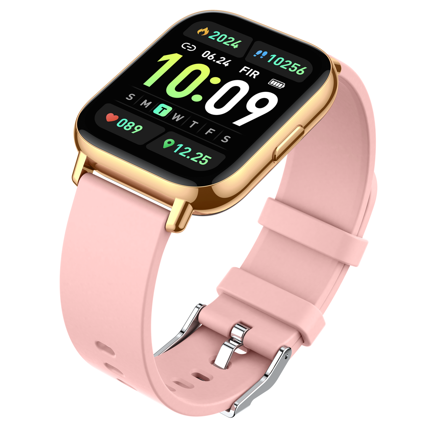 Ceas SmartWatch Gold Star idealSTORE, Ecran TFT 1,69, Android/IOS, Bluetooth, Difuzor-Microfon, Control Muzica, Camera, Apeluri, Norificari, Vreme, Fitness Traker, IP67, Monitorizare Somn, Ritm Cardiac, Tensiune Arteriala, SpO2, Sport, Pedometru