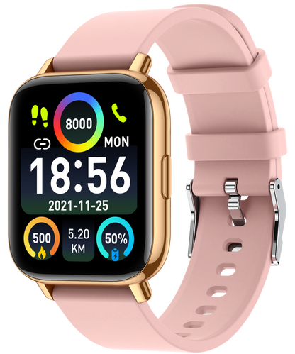 Ceas SmartWatch Gold Star idealSTORE, Ecran TFT 1,69, Android/IOS, Bluetooth, Difuzor-Microfon, Control Muzica, Camera, Apeluri, Norificari, Vreme, Fitness Traker, IP67, Monitorizare Somn, Ritm Cardiac, Tensiune Arteriala, SpO2, Sport, Pedometru
