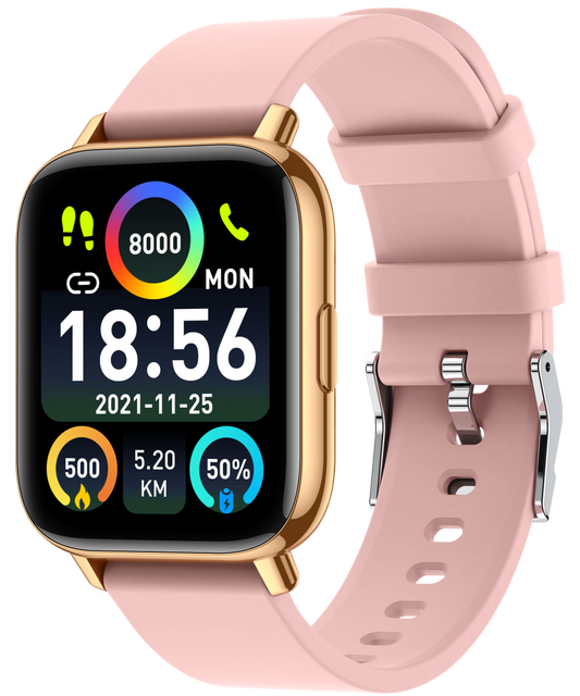 Ceas SmartWatch Gold Star idealSTORE, Ecran TFT 1,69, Android/IOS, Bluetooth, Difuzor-Microfon, Control Muzica, Camera, Apeluri, Norificari, Vreme, Fitness Traker, IP67, Monitorizare Somn, Ritm Cardiac, Tensiune Arteriala, SpO2, Sport, Pedometru