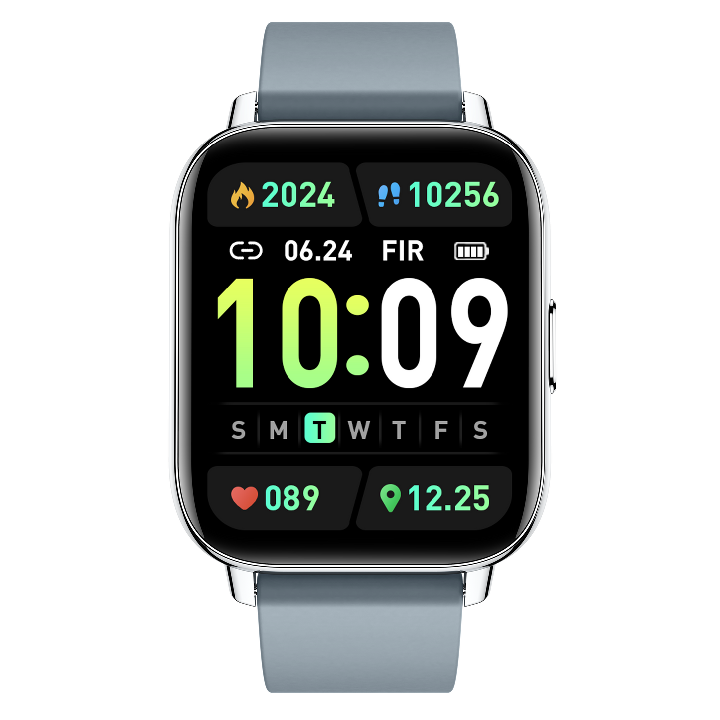 Ceas SmartWatch Gray Star idealSTORE, Ecran TFT 1, 69, Android/IOS, Bluetooth, Difuzor-Microfon, Control Muzica, Camera, Apeluri, Norificari, Vreme, Fitness Traker, IP67, Monitorizare Somn, Ritm Cardiac, Tensiune Arteriala, SpO2, Sport, Pedometru