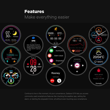 Ceas Smartwatch si Bratara Fitness FirstWear IdealSTORE, Ecran tactil complet rotund 1,3 inch, Rezistent la apa, Monitorizare ritm cardiac,, Tensiune Arteriala, Functie MultiSport, Compatibil cu Android si IOS, Negru