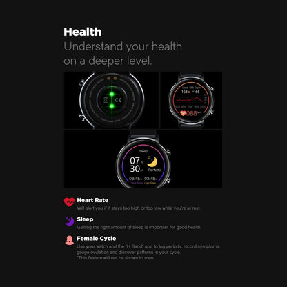 Ceas Smartwatch si Bratara Fitness FirstWear IdealSTORE, Ecran tactil complet rotund 1,3 inch, Rezistent la apa, Monitorizare ritm cardiac,, Tensiune Arteriala, Functie MultiSport, Compatibil cu Android si IOS, Negru